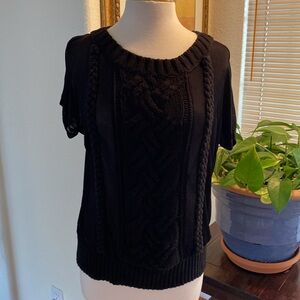 Diane Von Furstenberg Black sheer top with sweater front